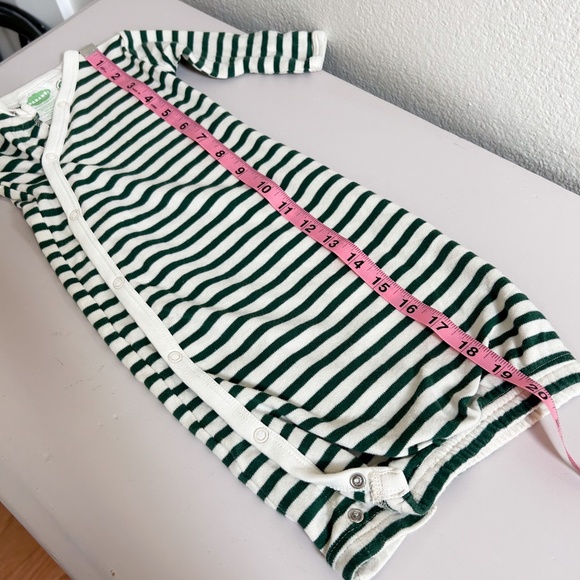 PARADE Organics hunter green striped Kimono Snap Infant Sleepsack Gown 0-3 month - Picture 10 of 10
